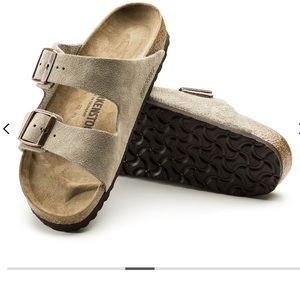 Birkenstock Arizona Suede Leather Olive Sandals